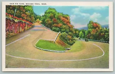 $7.99 • Buy Mohawk Trail Massachusetts~Hair Pin Turn Roadway~Vintage Postcard