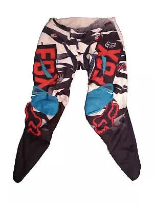 Vintage Fox Image Moto X Pants Lightning Zebra Blue White Red Sz 38 • $65