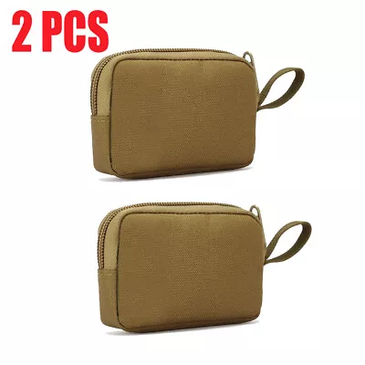 2 Pack Tactical Wallet Pouches Coin Key Zipper Pocket Waterproof Mini Waist Bag • $9.99