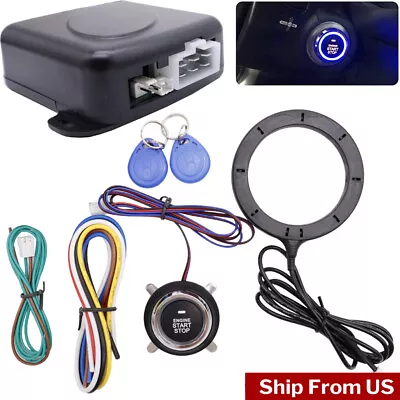 12V Car Ignition Switch RFID Engine Start Push Button Keyless Entry Starter Kit. • $18.69