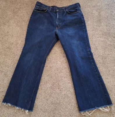 Vintage 80s Levi’s 517-0217 Jeans Zip Fly Made In USA Red Tab Size 36x28 Raw Hem • $43