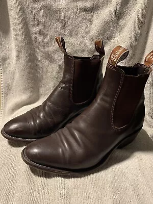 Mens RM Williams Boots Shoes Yearling 7.5 2013 Made Australia Leather Block Heel • $149