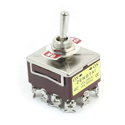 Panel Mount 12 Pin 4PDT ON/ON 2 Position Toggle Switch AC 250V 15A Brick Red • $11.12