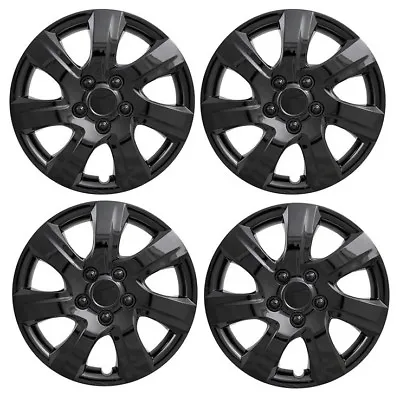 NEW Gloss BLACK 16  Hubcaps Wheelcover SET For 2010-2015 Mazda 3 • $85.63