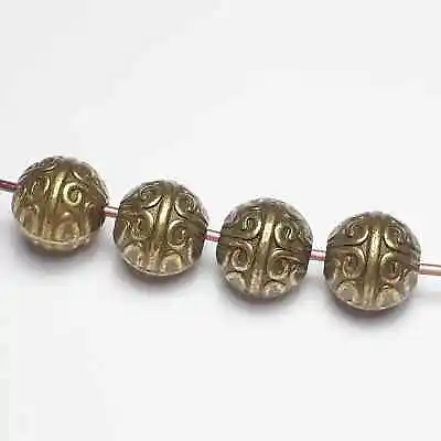 10pcs Antique Bronze Round Metal Spacer Beads 7mm - K02618 • £3.40