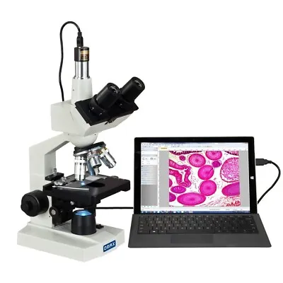 OMAX 40X-2000X Digital Lab Trinocular Compound LED Microscope With 1.3MP Camera • $274.99