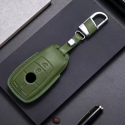 For Mercedes Benz Accessories Real Leather Car Fob Key Chain Case Cover Holder • $23.85