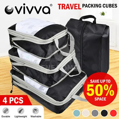 $24.49 • Buy Vivva Compression Travel Luggage Suitcase Storage Bags Organiser Packing Cubes