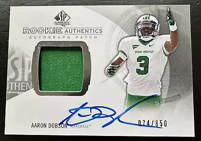 2013 SP Rookie Authentics AARON DOBSON Jersey/Auto Card--MARSHALL--074/650 • $10