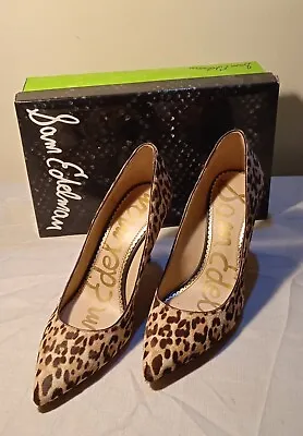 Sam Edelman Womens 7.5 Margie Leopard Calf Hair Heel Pumps Stiletto  VGC • £9.99