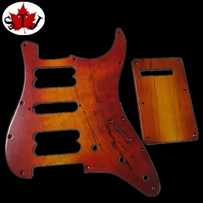 Maple Wood STRAT Style GUITAR HSH Pickguard And Back Caver Backplate Brown Color • $21.99
