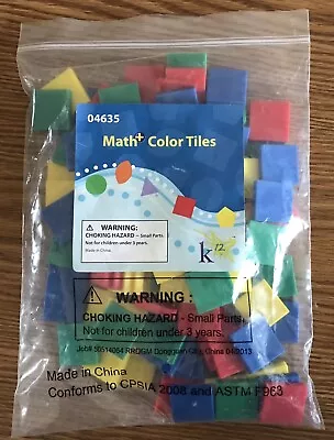 K12 Color Tiles Math Manipulative Set Of 100 #04635 Homeschool 25 Of Each Color • $6.50