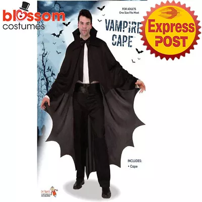 CA2051 Vampire Cape Bat Dracula Gothic Goth Vamp Halloween Scary Mens Costume • $14.42