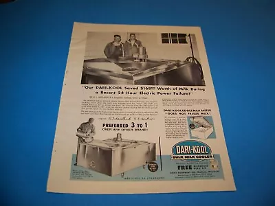 Dari-Kool Bulk Milk Cooler Agricultural Print Ad From Magazine Vintage 1960 • $10.25