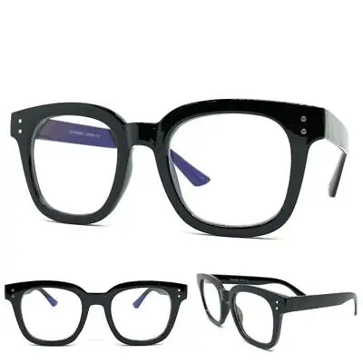 Mens Classic 50s Vintage Retro Style Computer Clear Lens EYE GLASSES Black Frame • $14.99