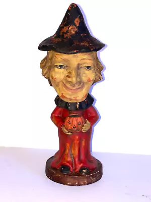 Vintage Bethany Lowe Witch Holding Jack-o-lantern Candy Container. 9.5  Tall • $89.95