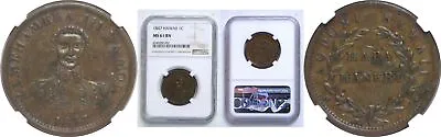 $1160.70 • Buy 1847 Hawaiian Cent NGC MS-61 BN