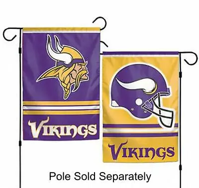 Minnesota Vikings 2 Sided Double Garden Flag Outdoor Window Banner 12 X18 New • $14.21