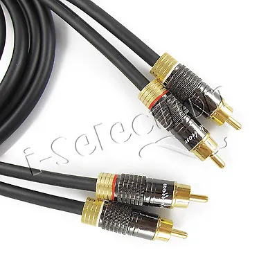 1.5m Ultra Premium 2 RCA To 2 RCA Stereo Audio Cable Male To Male Gold Plated • $24.99