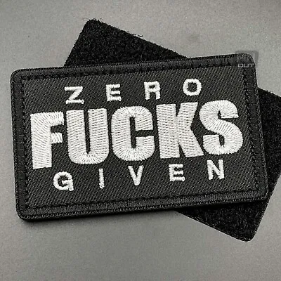 Zero F**ks Given Morale Patch Hook Loop Military Army Tactical Airsoft Biker • £4.29