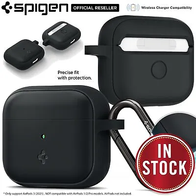 $34.99 • Buy For Apple AirPods 3rd Gen 2021 Case SPIGEN Silicone Fit Soft Rugged Slim Cover