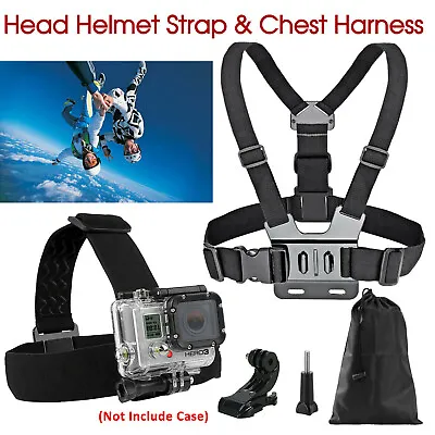 GoPro 3+ 4 5 6 7 8 Accessories Head Helmet Strap Chest Harness Mount Chesty AU • $12.99