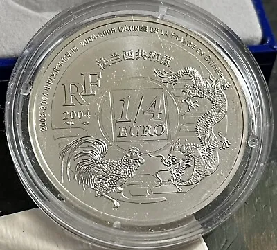 Monnaie De Paris 2004 1/4 Silver Euro The Year Of France In China Dragon Rooster • $59.95