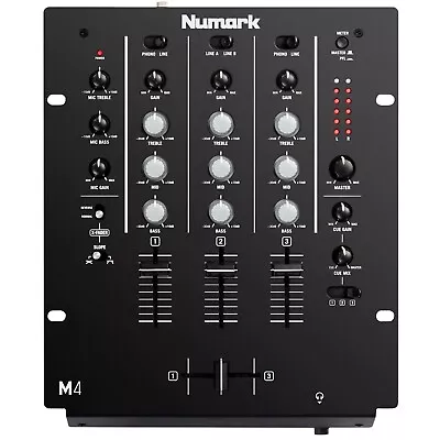 Numark M4 Black 3 Channel Scratch Pro Audio Club DJ Mixer • $139.92