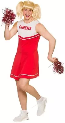 £18.95 • Buy Men's Red Hot Cheerleader Costume Fancy Dress Stag Do Funny Costume Party 