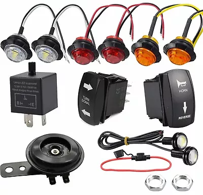 Rocker Switch Led Universal Turn Signal Street Legal Reverse Kit For SXS ATV UTV • $22.25