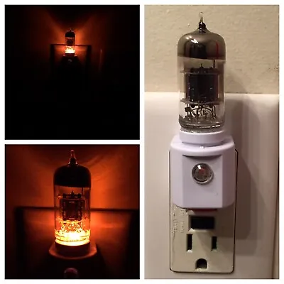 Vacuum Tube Amber Glow LED Night Light With Collins Yaesu Ham Radio TV Valve • $29.95