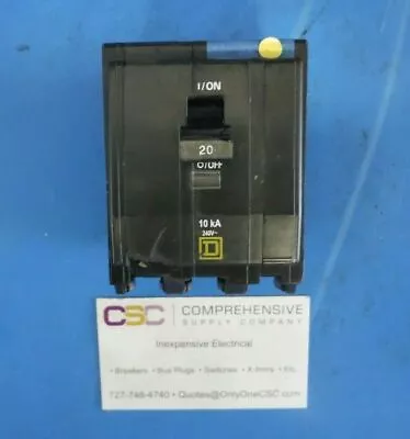 QO320 - SQUARE D 20A AMP 3P POLE 10kA@240V PLUG ON CIRCUIT BREAKER - RECON FLAW • $28