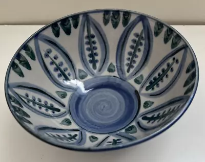 Spanish Fajalauza Majolica Bowl Hand Painted Blue Green Spain • $45