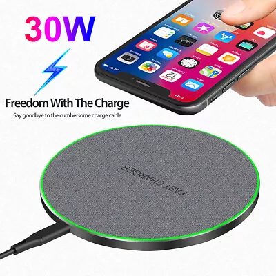 30W Wireless Charger Fast Charging Mat For Samsung S23 S22+ S21 S20 Z Flip4 Fold • $13.89