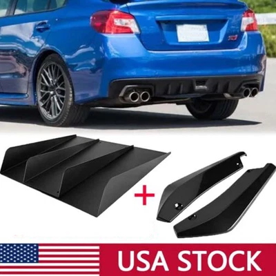 $49.95 • Buy For Mitsubishi Lancer Evo X Rear Bumper Diffuser 4-Fin  Lip Splitter +Rear Spats