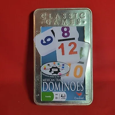 Cardinal Mexican Train Dominoes Game Metal Tin Classic Games • $19.95