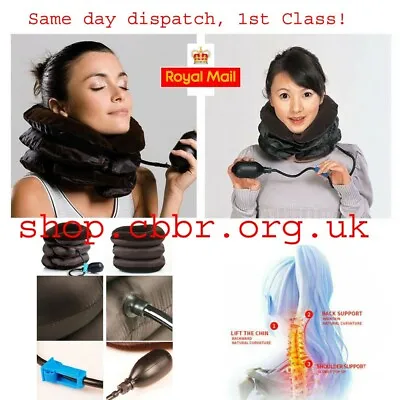 Neck Traction Inflatable Air Neck Support Device  For Neck Pain Relief • £9.56