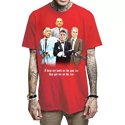 Mafioso Men's Dead Prez Red Short Sleeve T Shirt Clothing Apparel Tattoo Skul... • $26.24