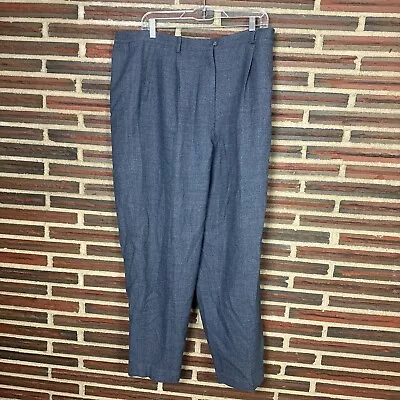 Vintage Amanda Smith Pure Wool Pants Blue Dress Pants Business Casual Career 18W • $29.99