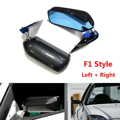 Racing Car Manual Adjustment Retro F1 Style Rear View Mirrors Carbon Fiber Look • $118.99