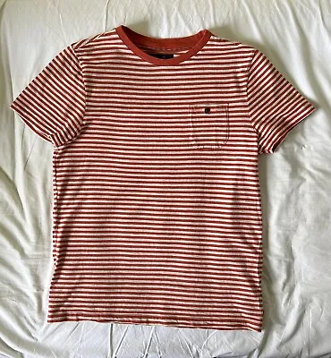 Musto Mens Burnt Orange And Off White Stripe T-shirt UK M/L • £14.50