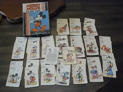 1930's Walt Disney MICKEY MOUSE Old Maid Card Game Whitman Box Complete 36 Cards • $215