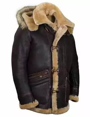 Mens RAF Aviator Bomber B3 Real Leather Jacket Coat Sheep Skin Pilot Flying • $169