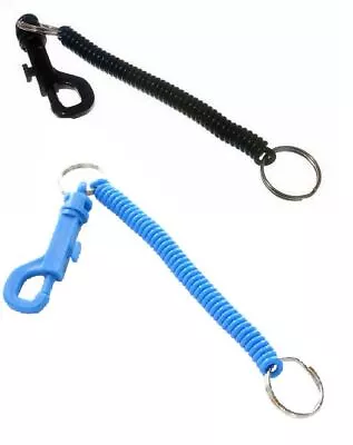 Retractable Spiral Stretchy Elastic Coil Keyring Key Chain Ring Plastic • £2.49