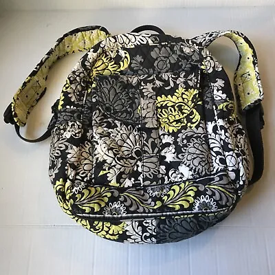 Vera Bradley PAISLEY Campus Backpack  School  Book Bag Black White Yellow • $20
