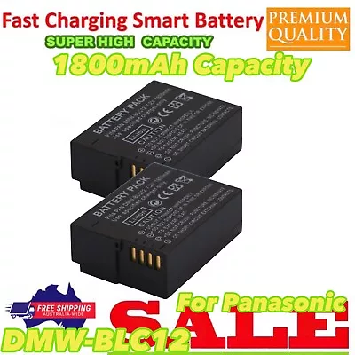 2x 1.8Ah Battery For PANASONIC DMW-BLC12 DMW-BLC12E DMW-BLC12GK DMW-BLC12PP • $47.77