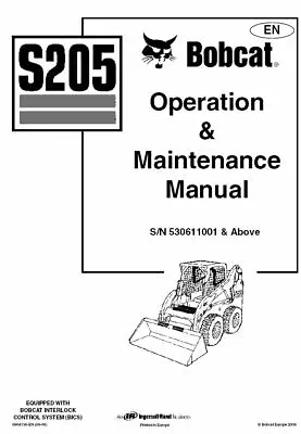 BOBCAT S205 Skidsteer Operation & Maintenance Manual CD DISC • $10.99