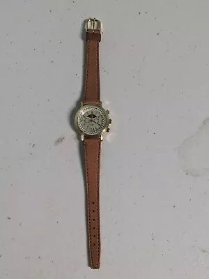 Vintage Le Baron Moon Phase Watch Gold Tone Date Day Untested Japan Movement • $30