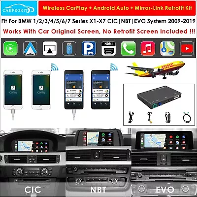 Fit For BMW F11 F12 F21 F30 F31 X1-X6 CIC NBT EVO Wireless CarPlay Retrofit Kits • $299.99