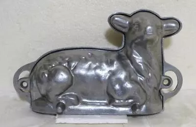 Vintage Solid Cast Aluminum Lamb Cake Mold Easter Bakery 2-Piece 12 1/4  Long • $19.98